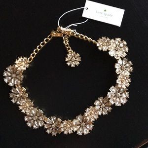 Kate Spade Clear as Crystal short floral necklace